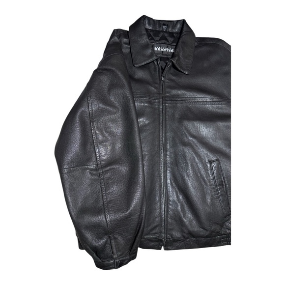 Kenneth Cole Reaction (EUC) Men’s Genuine Leather Bomber Jacket Size Large - Picture 13 of 15